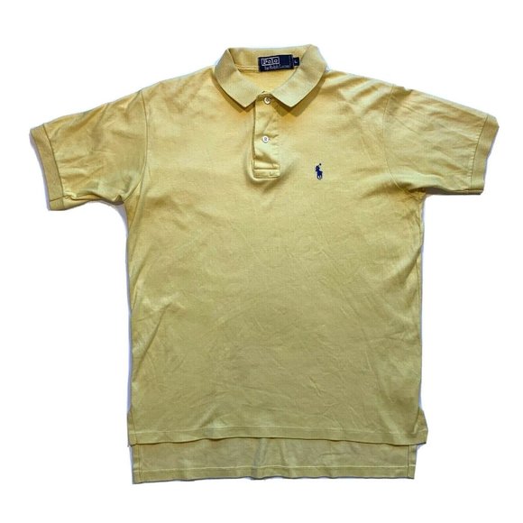 Polo Ralph Lauren Polo Shirt Mens XL Classic USA Short Sleeve Pony Cotton Yellow - Picture 1 of 10